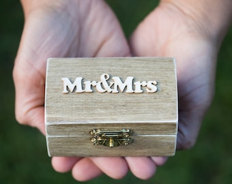 Wedding ring box, Mr. & Mrs. Ring bearer box, Personalized wedding box, Engagement ring box, Small wooden ring box, Custom Ring Holder