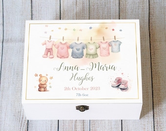 Personalisierte Baby Erinnerungsbox: Neugeborenen Erinnerungsbox, Zeitkapsel Geschenk