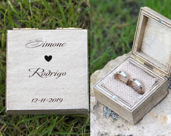 Wedding ring box, Personalized wedding box Engraved ring box Ring Bearer Box Wood ring box Custom ring box Ring pillow Holder