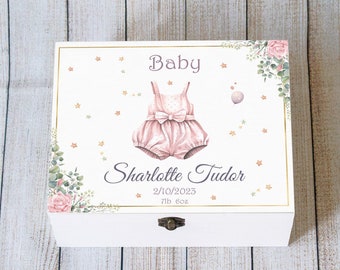 Personalised Baby Keepsake Box – Custom Wooden Memory Box for Newborn, Baby Shower Gift, New Baby Gift, Baby Time Capsule