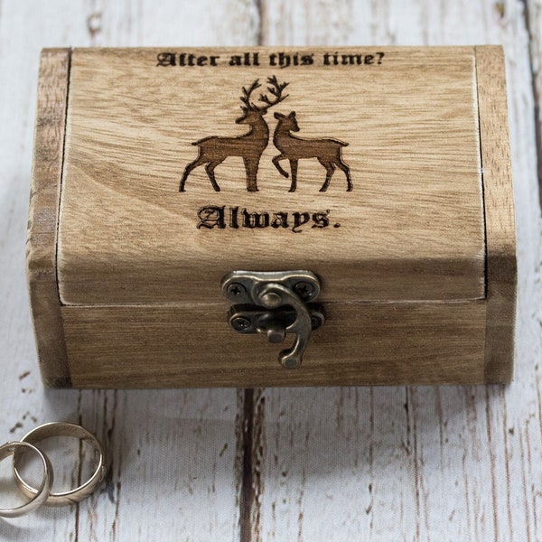 Personalized wedding ring box, Rustic Ring Bearer Box, Wedding box- Deer, Fall wedding Engraved ring box Proposal box Engagement Ring Holder