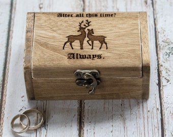 Personalisierte Hochzeit Ringbox, rustikale Ringträger Box, Hochzeitsbox - Hirsch, Hochzeit im Herbst, Hochzeit im Herbst, gravierte Ringbox Vorschlag Box Verlobungsring-Halter