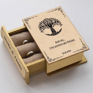Tree of Life Ring bearer box, Celtic ring box, Celtic wedding ring box, Gothic Ring box, Personalized Wedding box, Book box, Engagement box