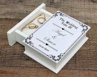 Personalized Wedding Ring Book Box: Once Upon a Time Ring Holder, Fairytale Ceremony Keepsake