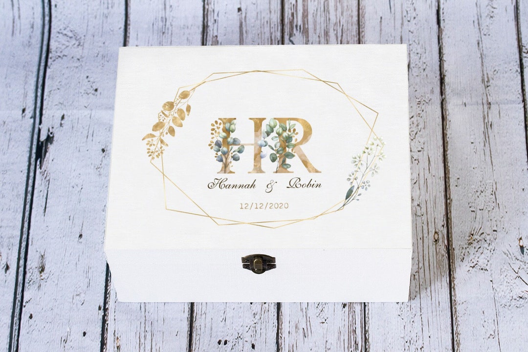 Personalized Floral Monogram Card Box: Custom Wedding Keepsake - Etsy