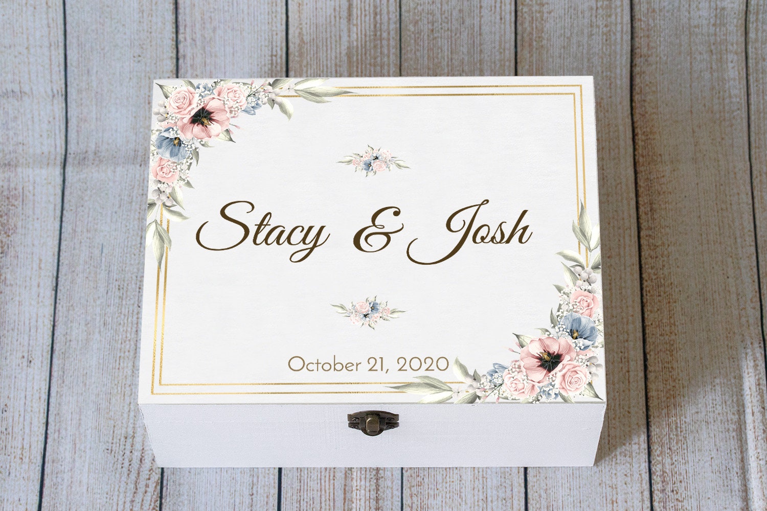 Personalized Wedding Card Box Floral card box Keepsake Box | Etsy