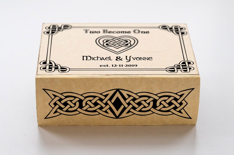 Ring box Gold wedding ring box Celtic Ring bearer box Infinity Heart Wedding box Personalized ring box Book box Engagement ring box Proposal