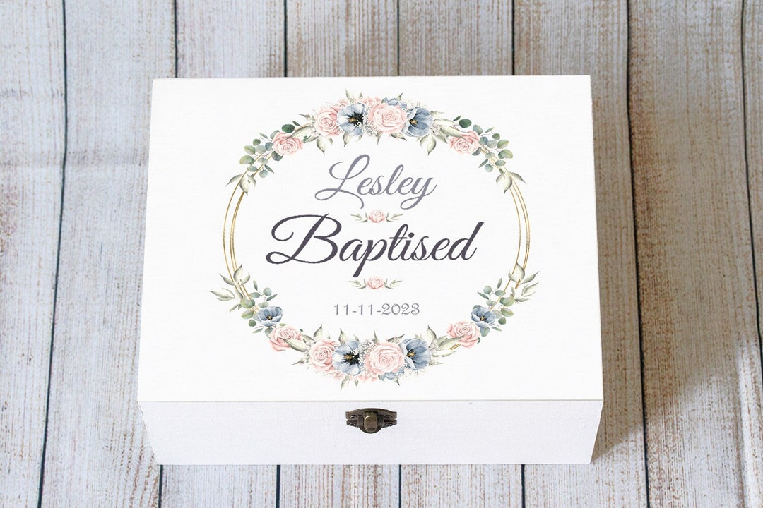 Personalized Baby Baptism Box Christening Keepsake Box Etsy
