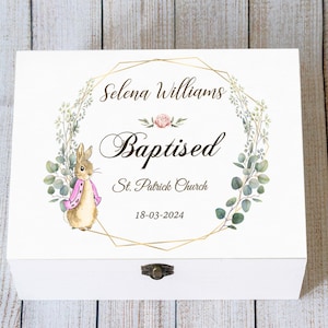 Personalized Christening keepsake box for baby girl or boy, Custom Baptism Memory box, Baby Baptism Christening gift, Blessing Ceremony gift