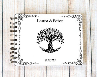 Celtic Tree of Life Guestbook, Celtic Guest Book, Personalized Wedding Guest book, Celtic wedding Advice Book, Vow Book, Anniversary Gift