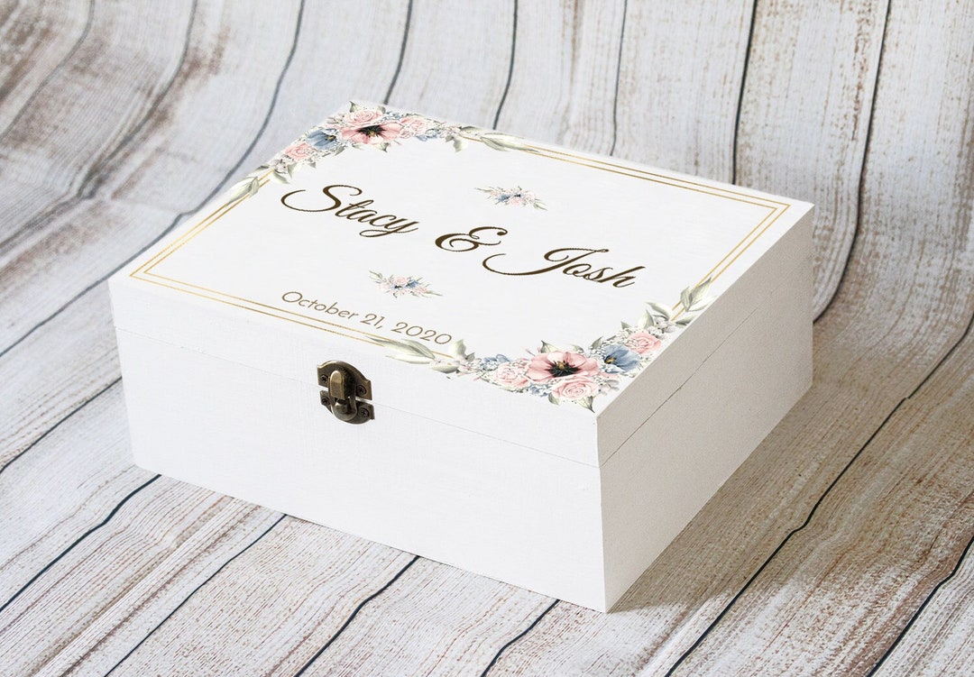 Personalized Wedding Card Box: Floral Keepsake Memory Box - Etsy