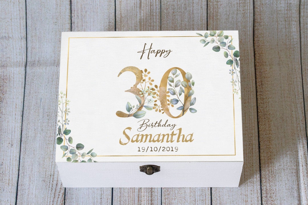 Personalized Birthday Box, Custom Keepsake Box, Wooden Memory Box