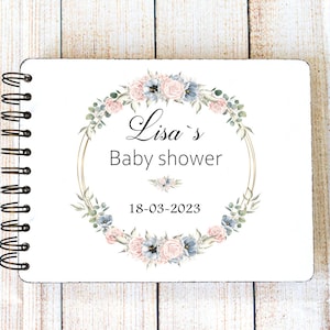 Personalized Floral Baby Shower Guest Book – Custom Memory Book, Baby Keepsake or Scrapbook, Gift for New Mom or Baby Shower