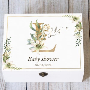 Personalisierte Baby-Erinnerungsbox - Benutzerdefinierte Name Memory Box für Neugeborene, Babypartygeschenk, hölzerne Schatzkiste, neue Mutter Geschenk