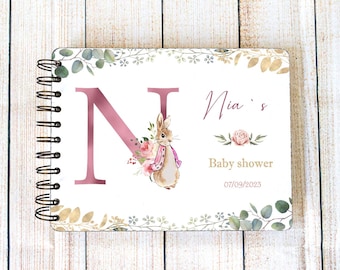 Personalisiertes Babyparty-Gästebuch von Peter Rabbit - Individuelles Erinnerungsbuch, Babyparty-Andenken oder Sammelalbum, Geschenk für die neue Mutter