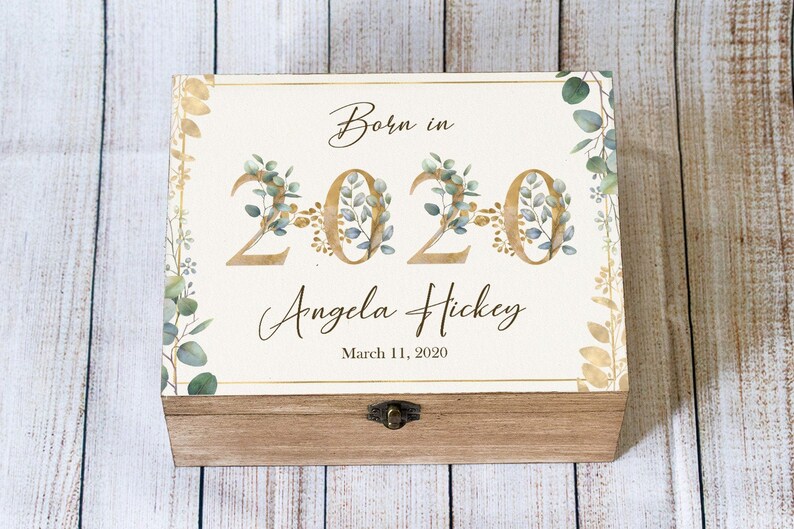 Personalised Baby Keepsake Box Born in 2020 Memory Box Baby Etsy UK