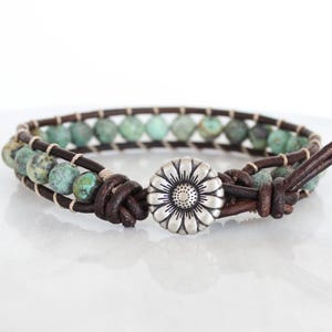 Wikkelarmband Afrikaans turkoois: boho-edelsteensieraden