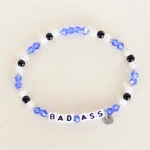 Personalized Beaded Word Bracelet: Custom Stacking Bracelet with Heart Charm