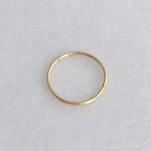 14k Solid Gold Nose Ring: Dainty Hoop, 24 Gauge (6-9mm)