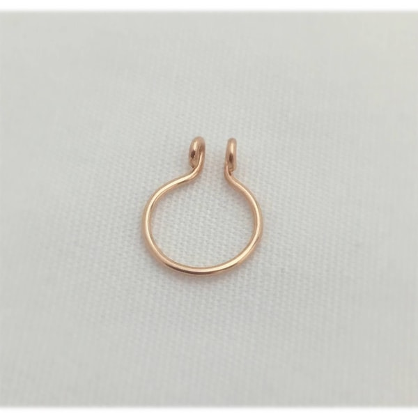 Faux Septum 14k Gold Fil False septum jewelry Gold 22 20 gauge 6 7 8 mm dainty Fake septum Ring