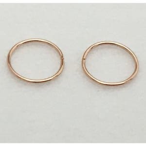 2 Pc 4mm Solid 14k Yellow Rose Gold Tragus Piercing Snug Hoop Earrings 24 22 Gauge Cartilage Auricle Helix Body Piercing Jewelry