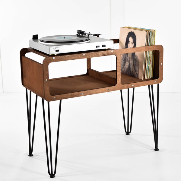 Platine vinyle, support pour tourne-disque, support pour étagère pour disques vinyle, console, amplificateur de gramophone, rangement pour bureau, organisateur de musique, station d'écoute