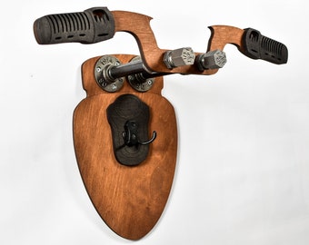 Wall Hanger moto DOS cascos soporte chaqueta guantes casco gancho chopper bicicleta regalo para motociclista doble