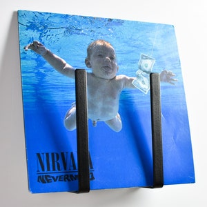 Porta discos de vinilo para loft de pared, madera industrial y acero