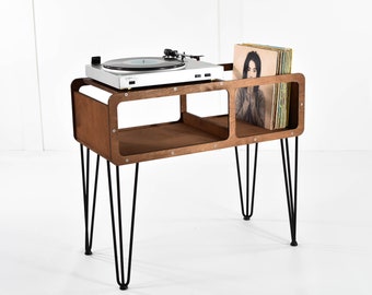 Turntable Record player stand Vinyl record shelf holder console gramophone amplifier table desk storage music organiser Listening Station