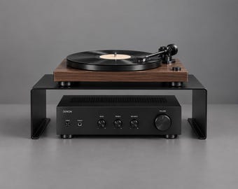 Draaitafelstandaard, stalen versterkertafel, vinyl, audiostation, hifi-houder, minimalistische verhoging