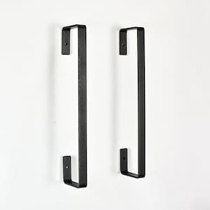 Vinyl record holder wall mounted loft, industrial black steel flat bar minimalistic solid now playing retro hanger stand for LP collection