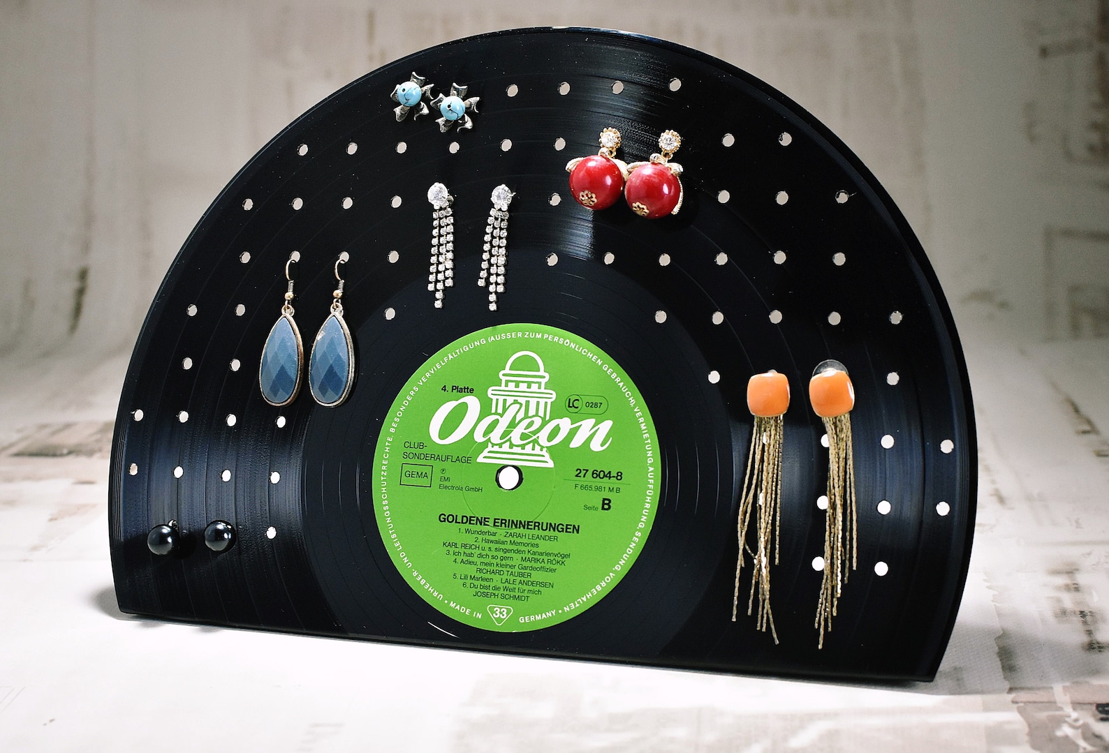 Display Jewelry, Stand Rack Earrings Vinyl Record, Holder, Rings, Retro ...