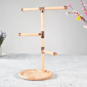 Support pour montre organisateur de bijoux en cuivre et bois, base en bois pour bracelet de montre, plateau de grenier en bois pour quai