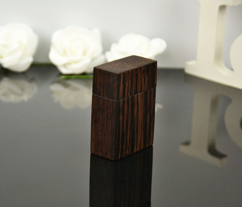 personalized box ring proposal dark wood pocket slim engagement wood box