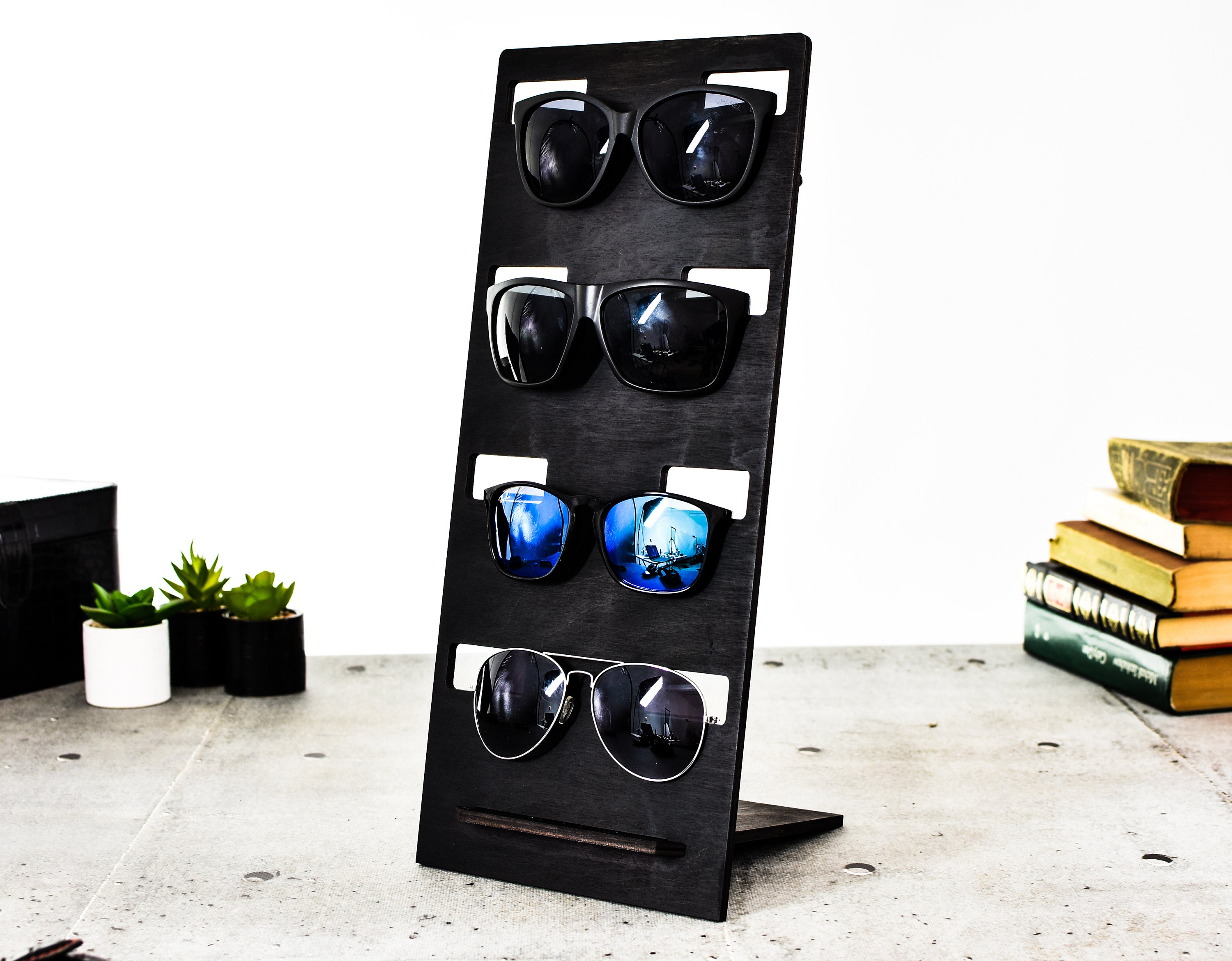 Soporte Para Gafas De Madera Con Forma De Nariz – Organizador Creativo De Escritorio, Hecho A Mano