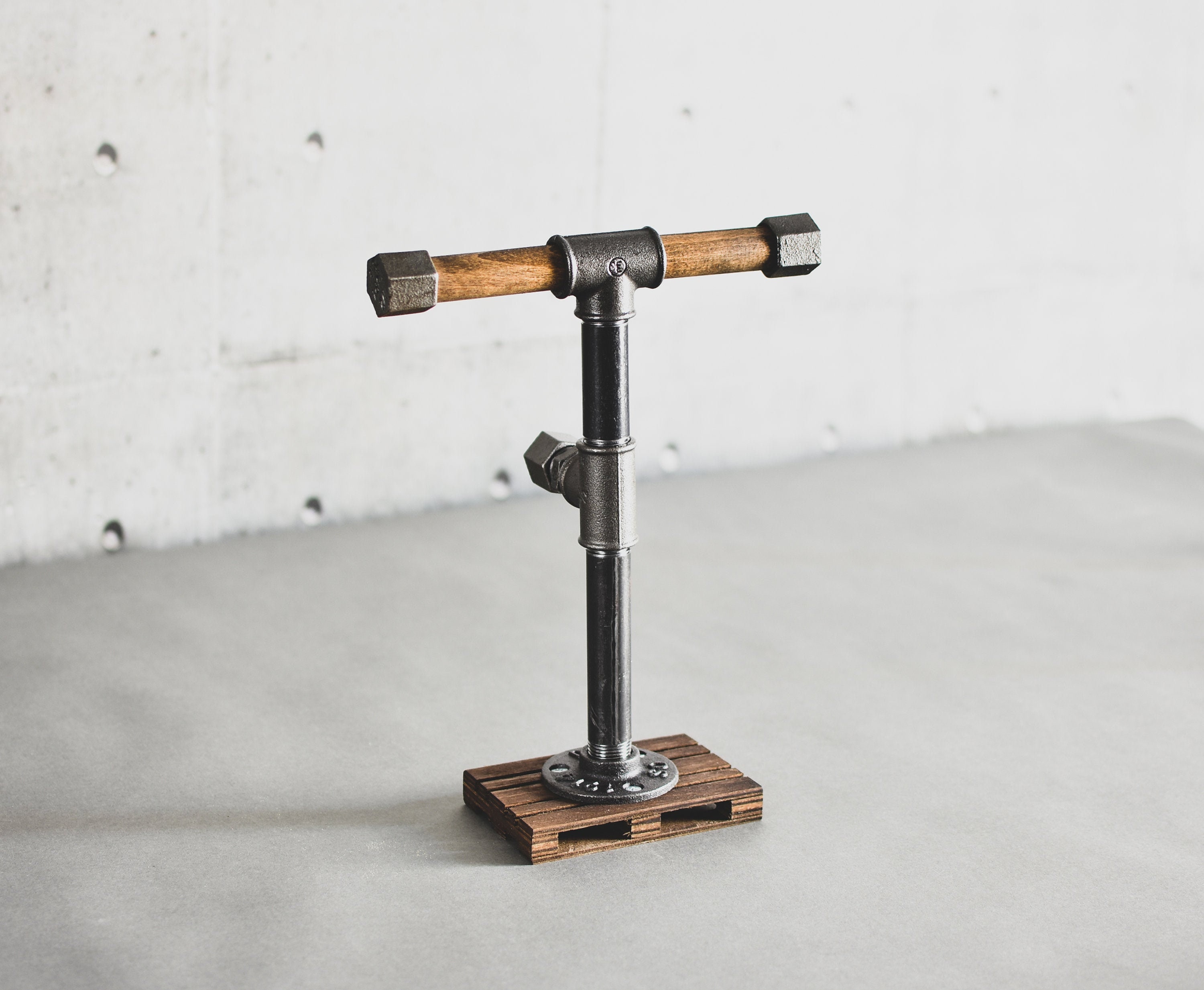 Headphones stand, headset stand, headphone hanger, water pipe holder, dock,loft gift for him, music lover, for desk induastrial loft solid