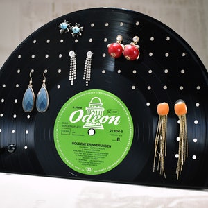 display jewellery, stand rack earrings vinyl record, holder, rings, retro stand, music lover image 4