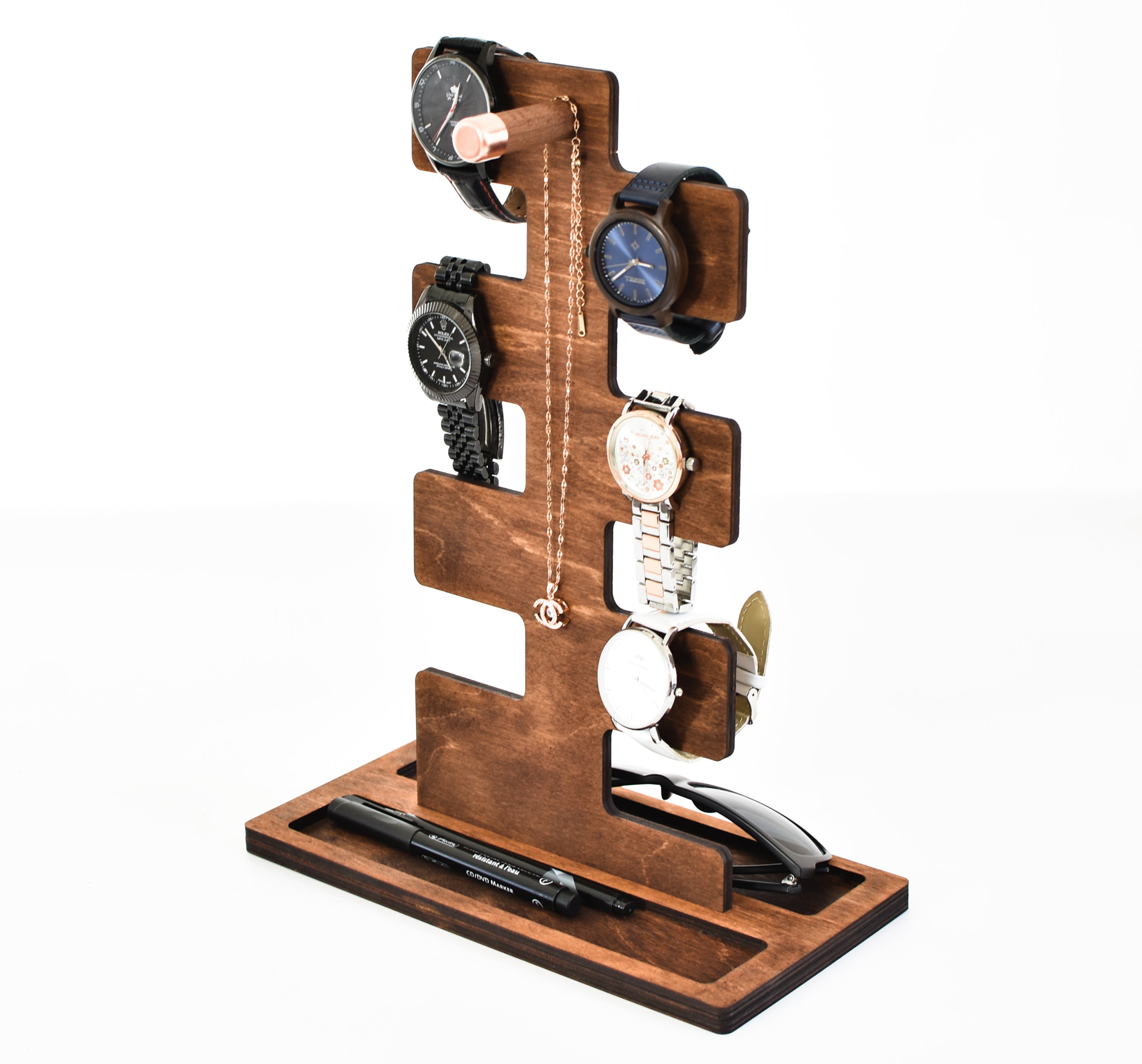 Organizer Watch Stand Rack Bracelet Tray Base Wooden Holder - Etsy