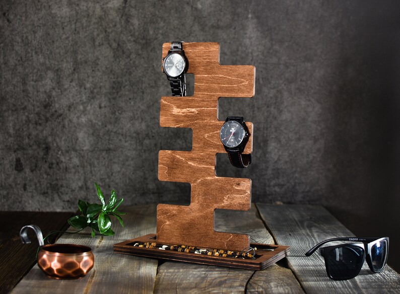 Organizer Watch Stand Rack Bracelet Tray Base Wooden Holder - Etsy