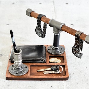 Rek voor horloge en armband stand tray base catch all, houten houder bureau organizer accessoires, portemonnee dock kantoor pennenhouder