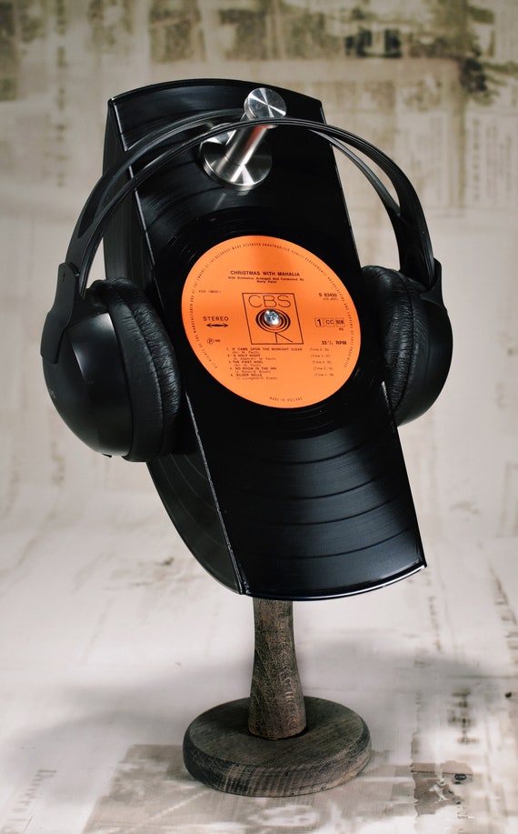 Vinyl Headphones Stand, Headset Stand, Headphone Hanger, Vinyl Record Holder,  Headphone Dock, Gift for Him, Music Lover, Retro Oldschool 