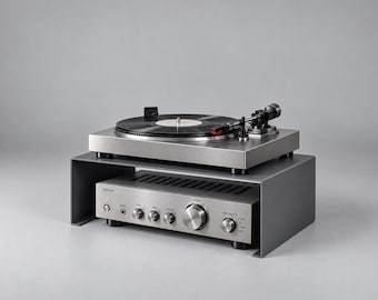 Turntable Stand, steel sheet Amplifier Table, Vinyl, audio station, hifi holder minimalistic riser