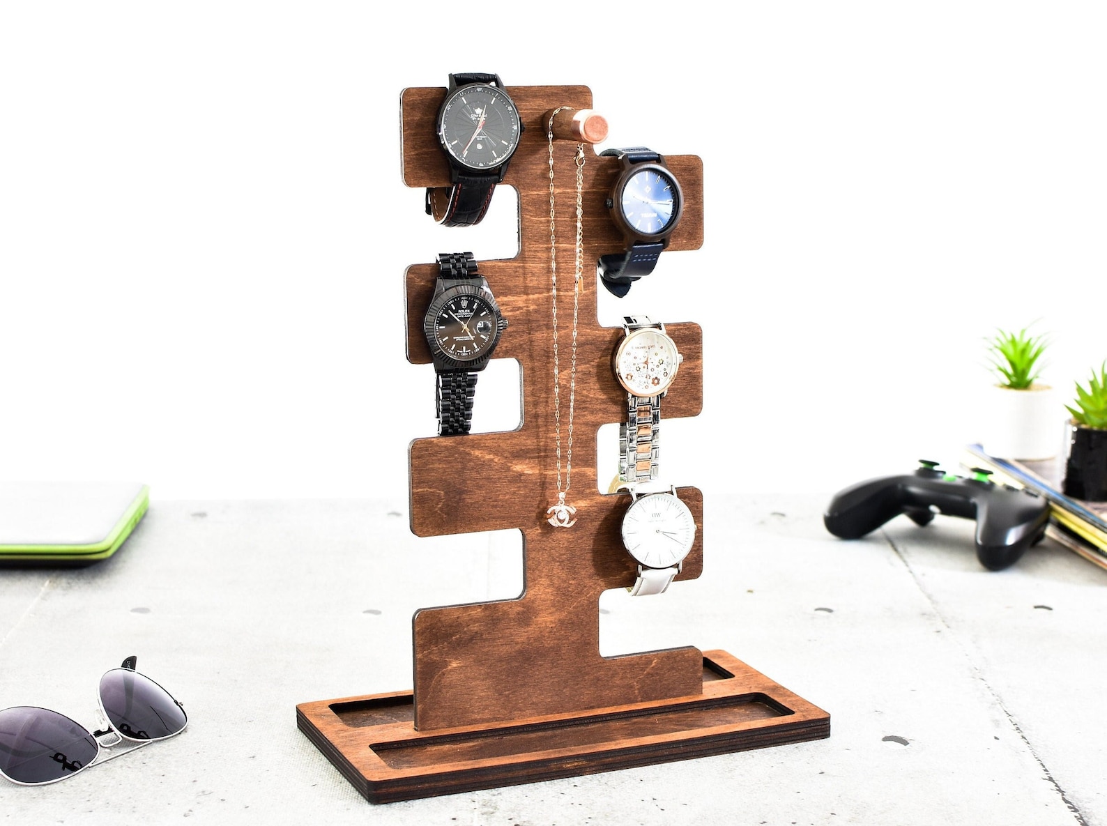 Organizer Watch Stand Rack Bracelet Tray Base Wooden Holder - Etsy