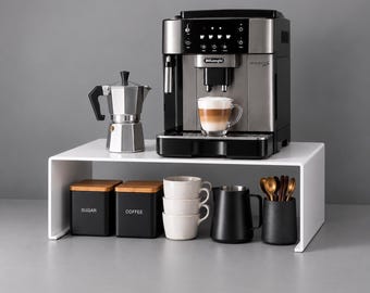 Koffiemachinestandaard – Espressomachineverhoger & Koffiestation Organizer Aanrecht Koffiebar Opbergrek van staal