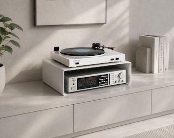 Turntable Stand, steel plate Amplifier Table, Vinyl, audio station, hifi holder minimalistic riser