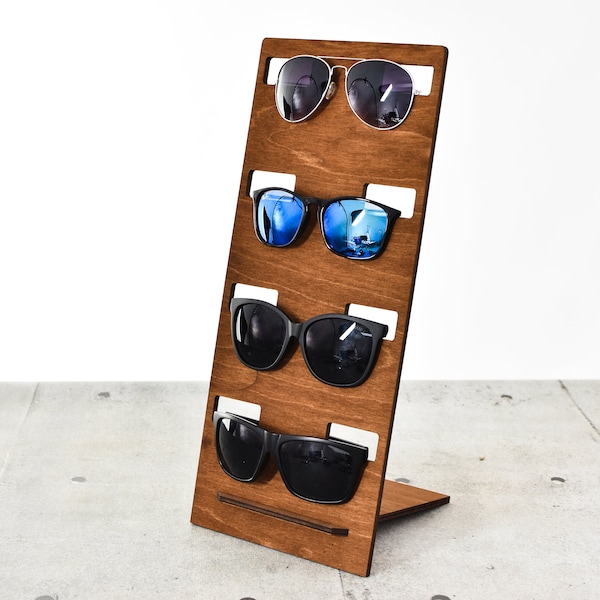 Glasses stand holder sunglass display holder desk wood organizer wooden rack