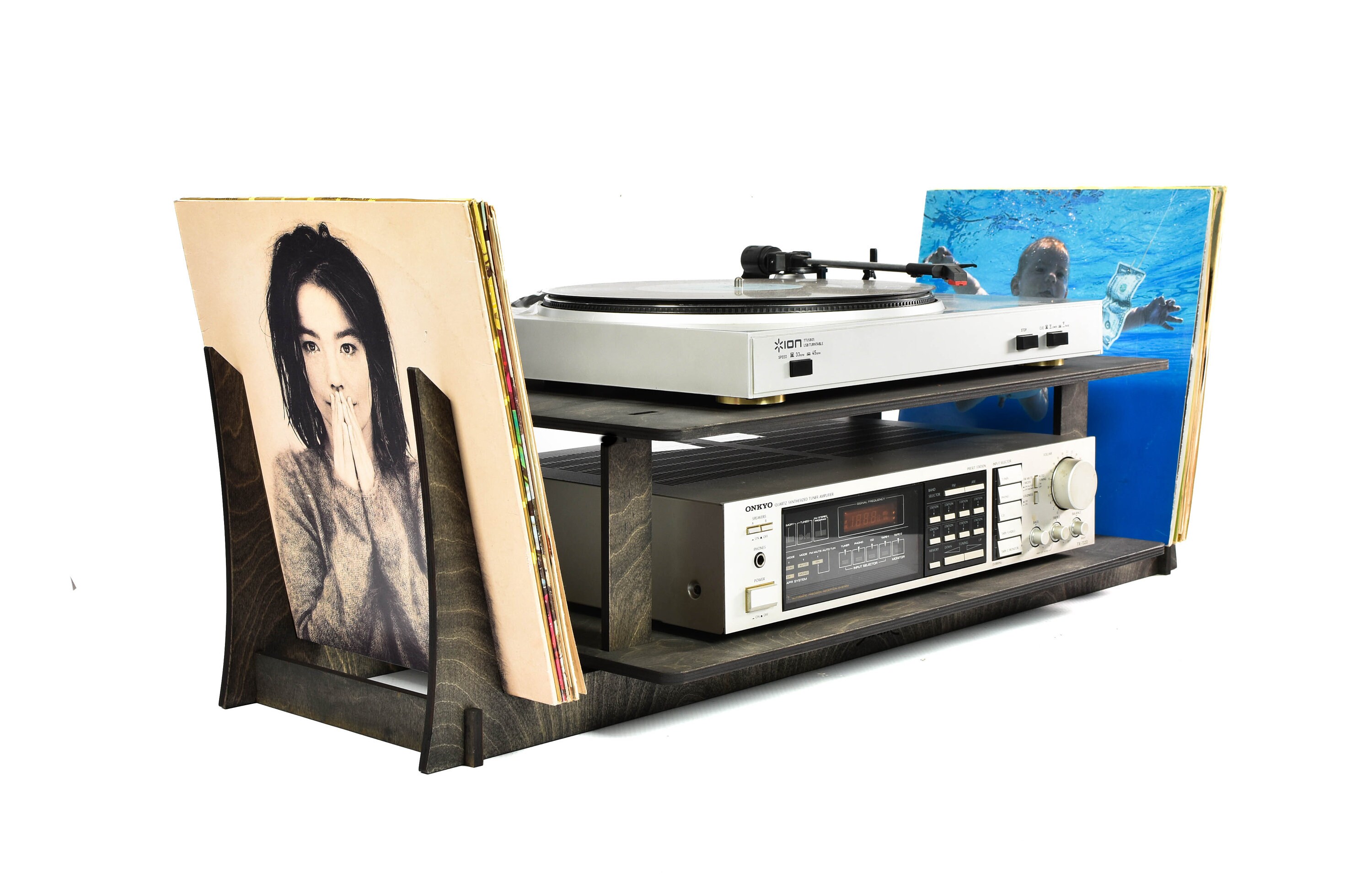 Turntable Stand Vinyl Record Holder Amplifier Amp Table Desk