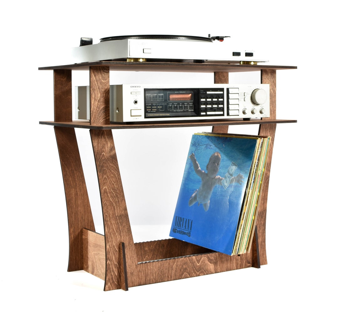 Turntable Stand Vinyl Record Holder Amplifier Table Desk Record Player ...