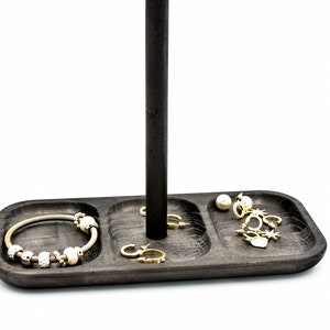 Organizador de joyas de cobre y madera, soporte de reloj, pulsera de reloj, base de madera, soporte de madera, bandeja para loft. imagen 7