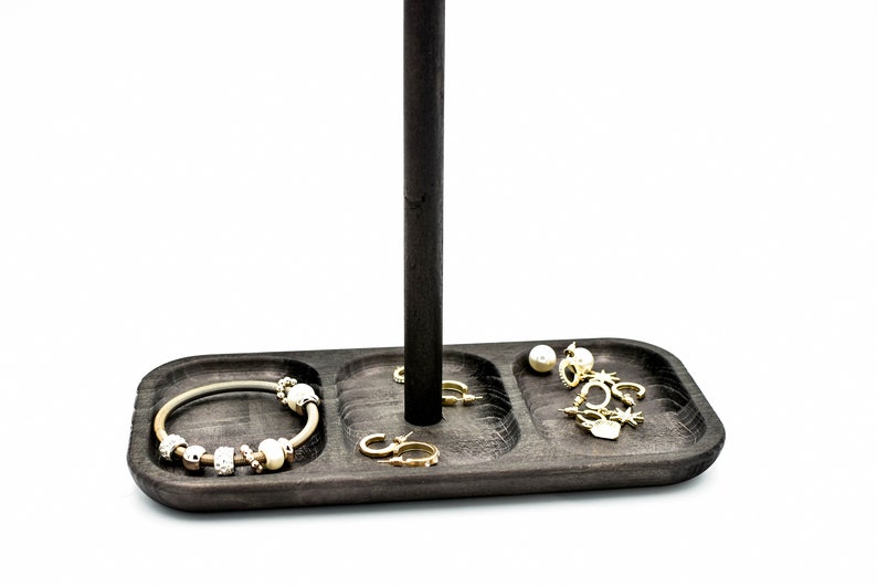 Organizador de joyas de cobre y madera, soporte de reloj, pulsera de reloj, base de madera, soporte de madera, bandeja para loft. imagen 7